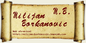 Milijan Borkanović vizit kartica